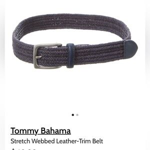 NWT Tommy Bahama men’s navy leather stretch belt Small